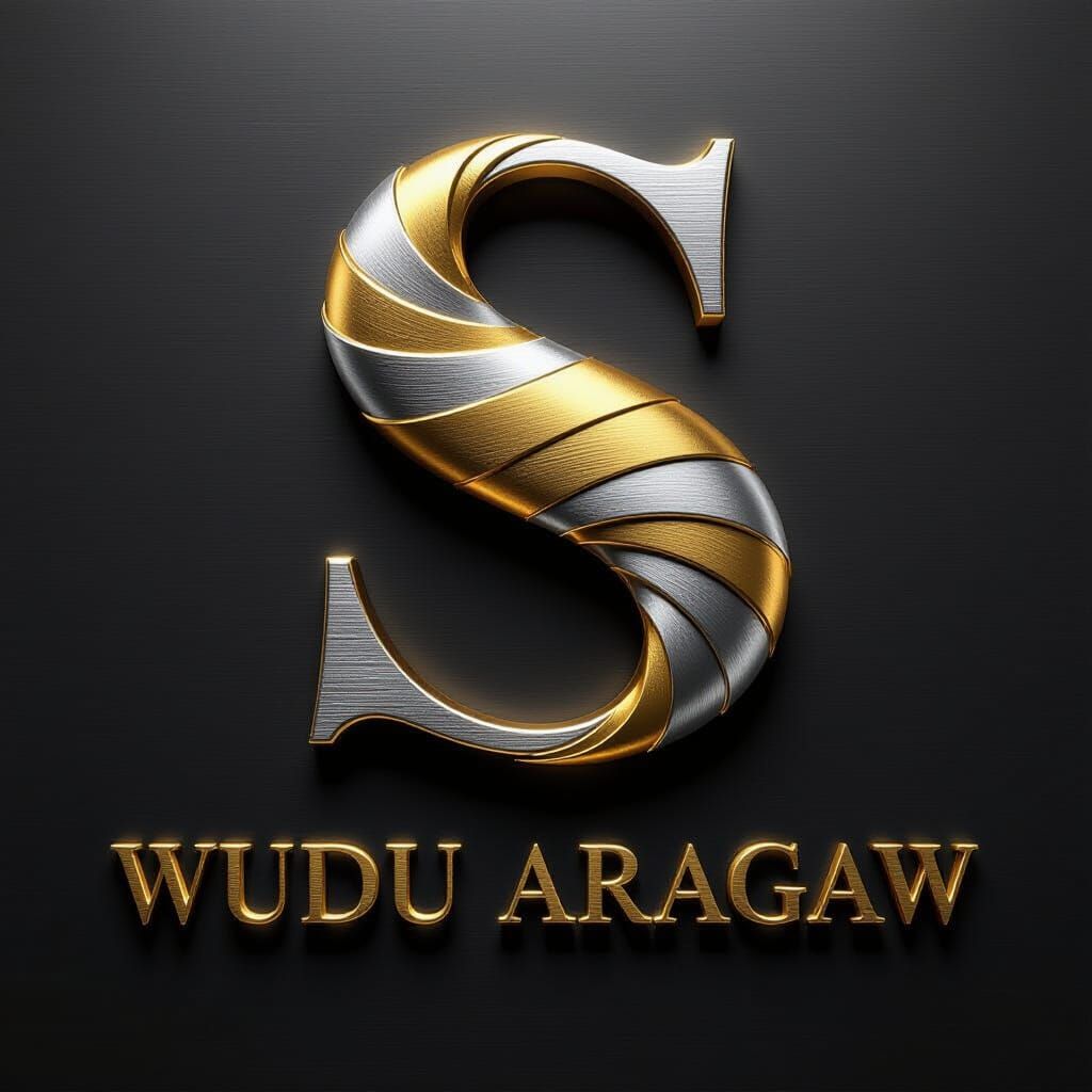 Luxury Gold and Silver Letter S 3D Render