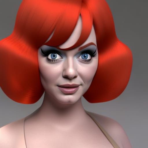Christina Hendricks as Gumball Character in 3D