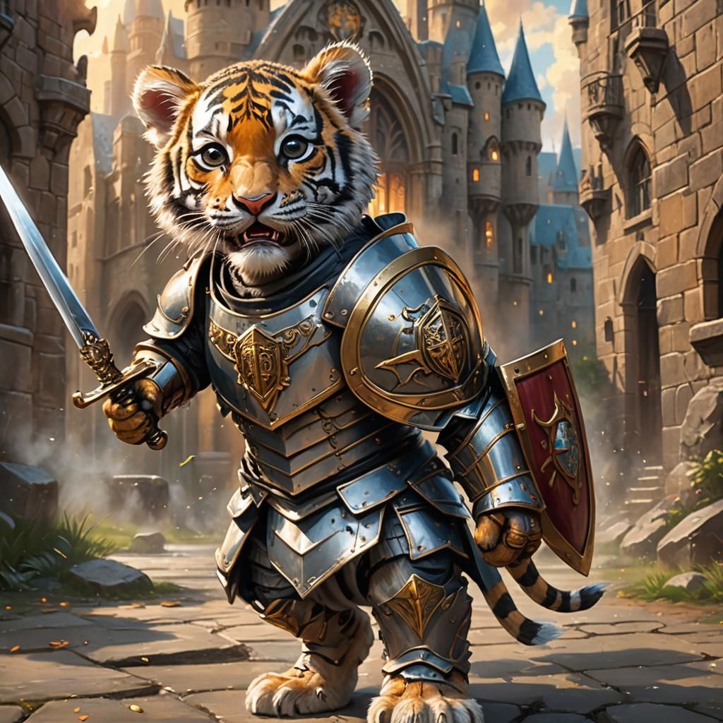 Armored Tiger Cub Guard at Hogwarts