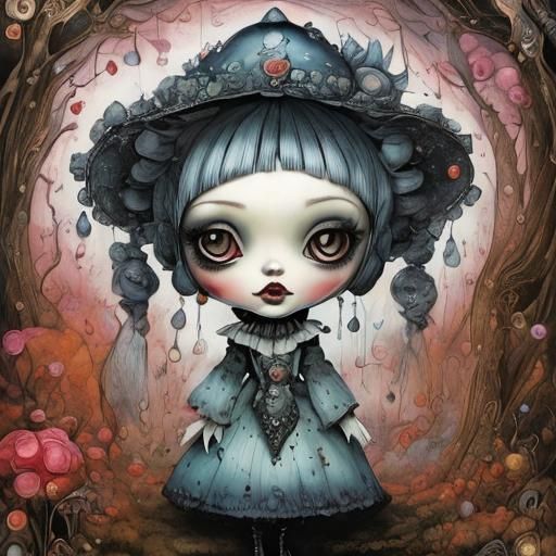 AI-Generated Blythe Doll in Digital Art Style