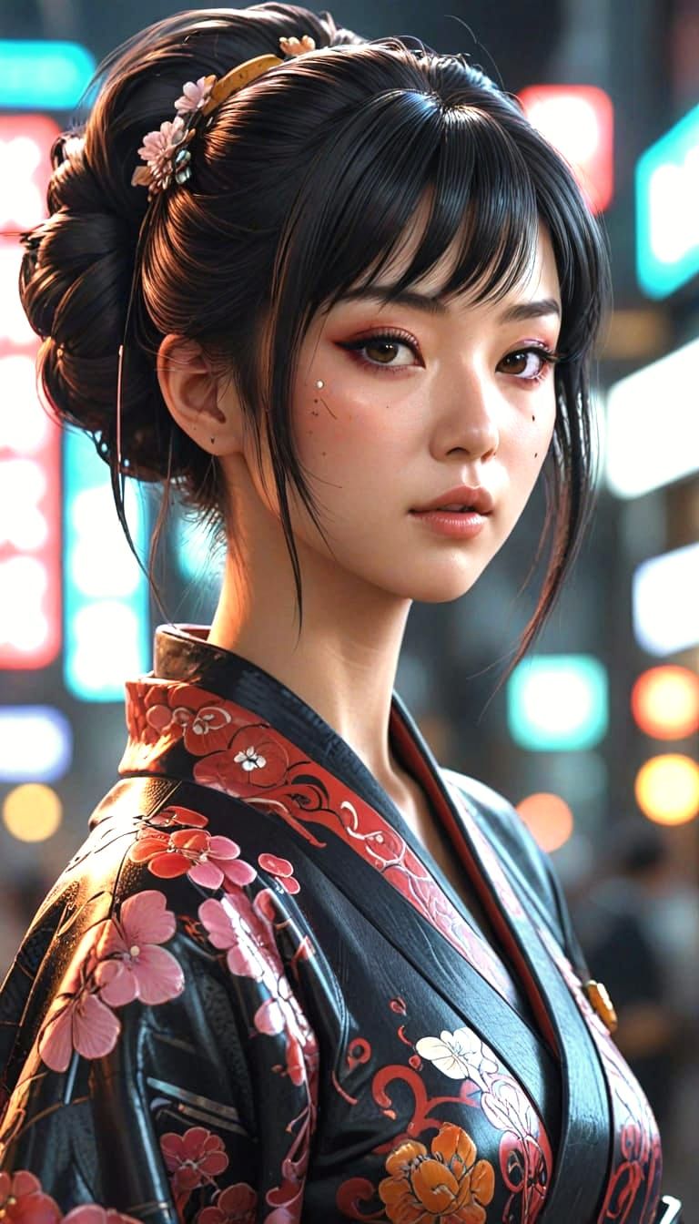 Taiga Aisaka as Cyberpunk Geisha Model