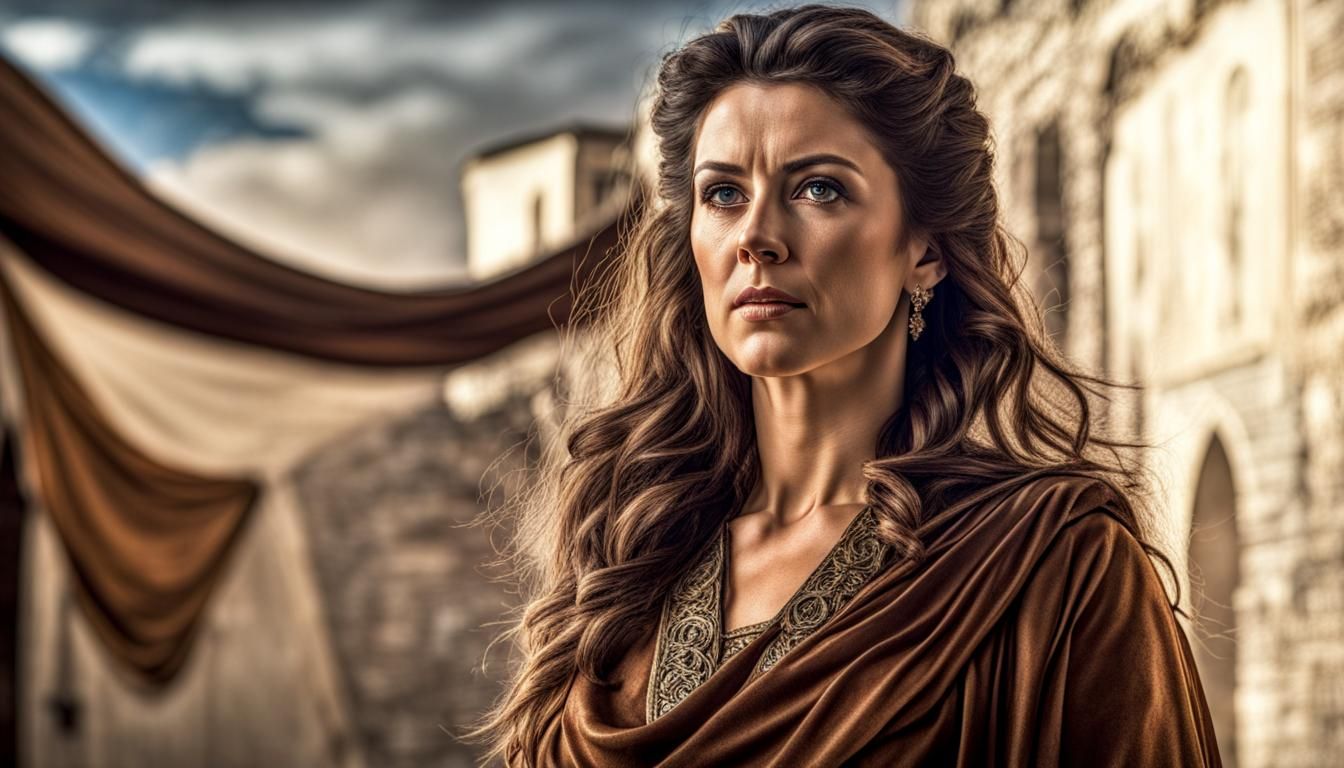 Hyperrealistic Portrait of Haggith, Wife of King David