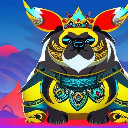 Anime Style Chow Chow Peacock Panda Emperor