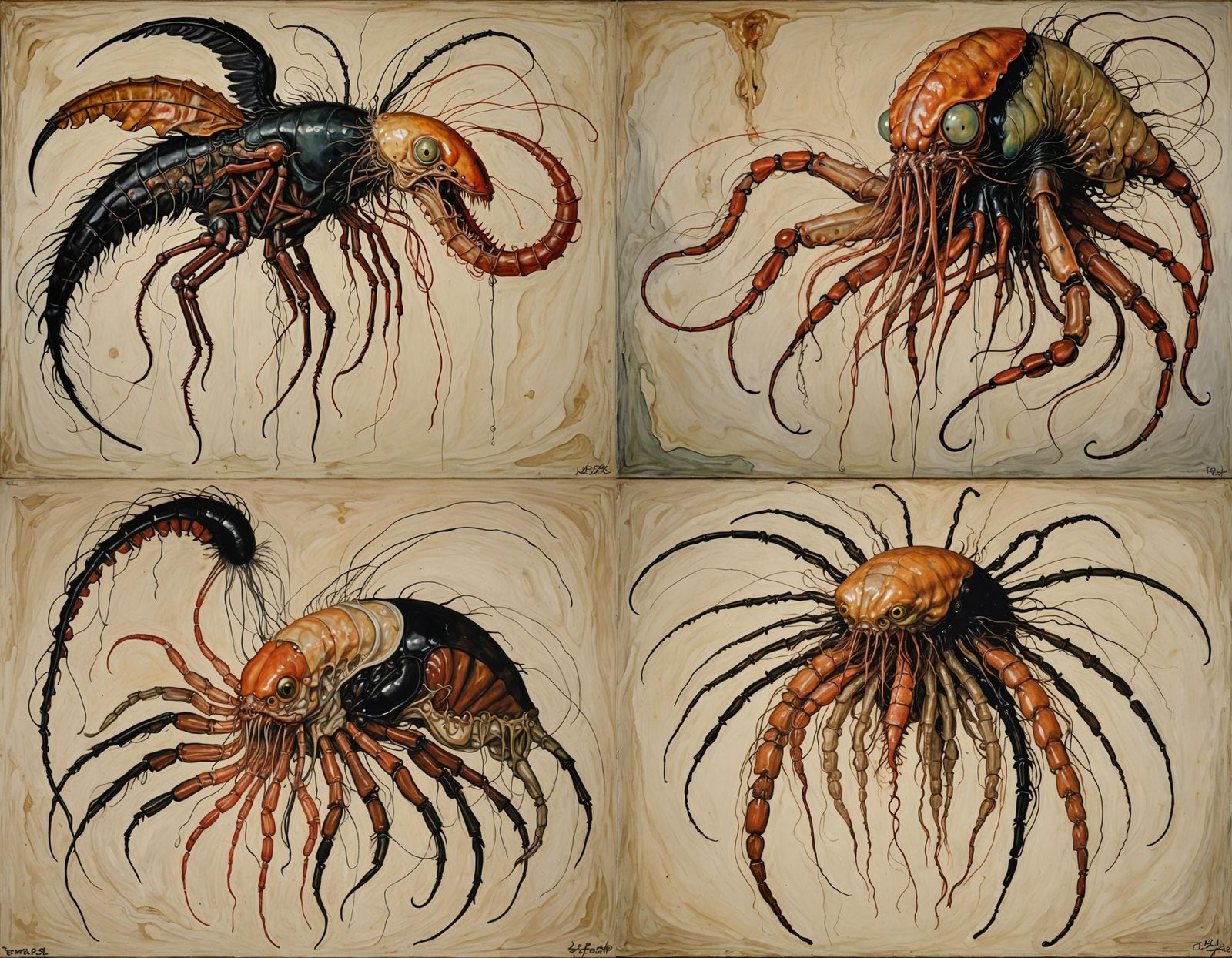 Surreal Hybrid Creature in Expressionist Oil Painting Style