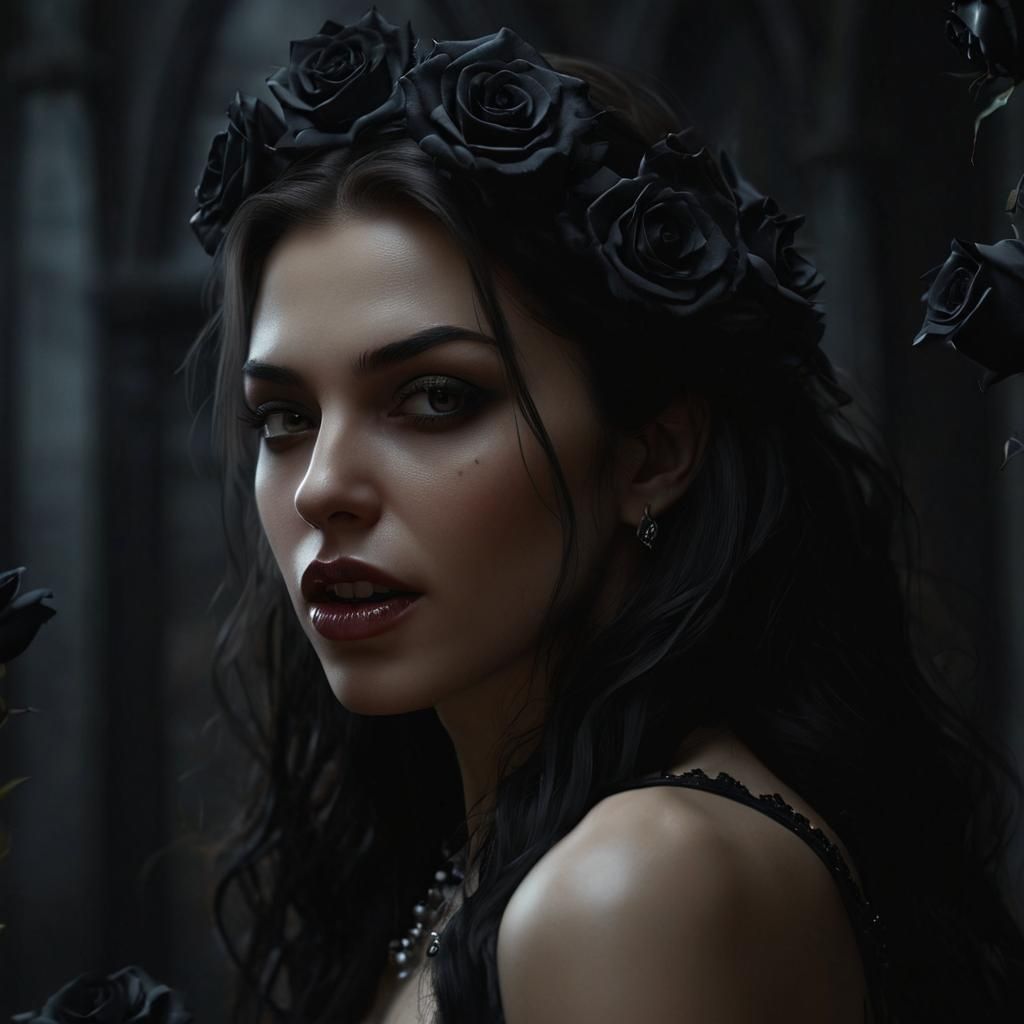 Dark Fantasy Vampire Queen Portrait in 8K