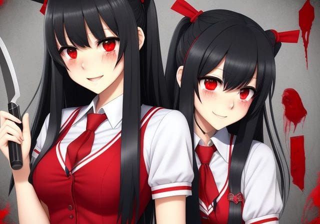 13 Days of Halloween Countdown - Yandere Horror Girl Day! (double trouble variant)