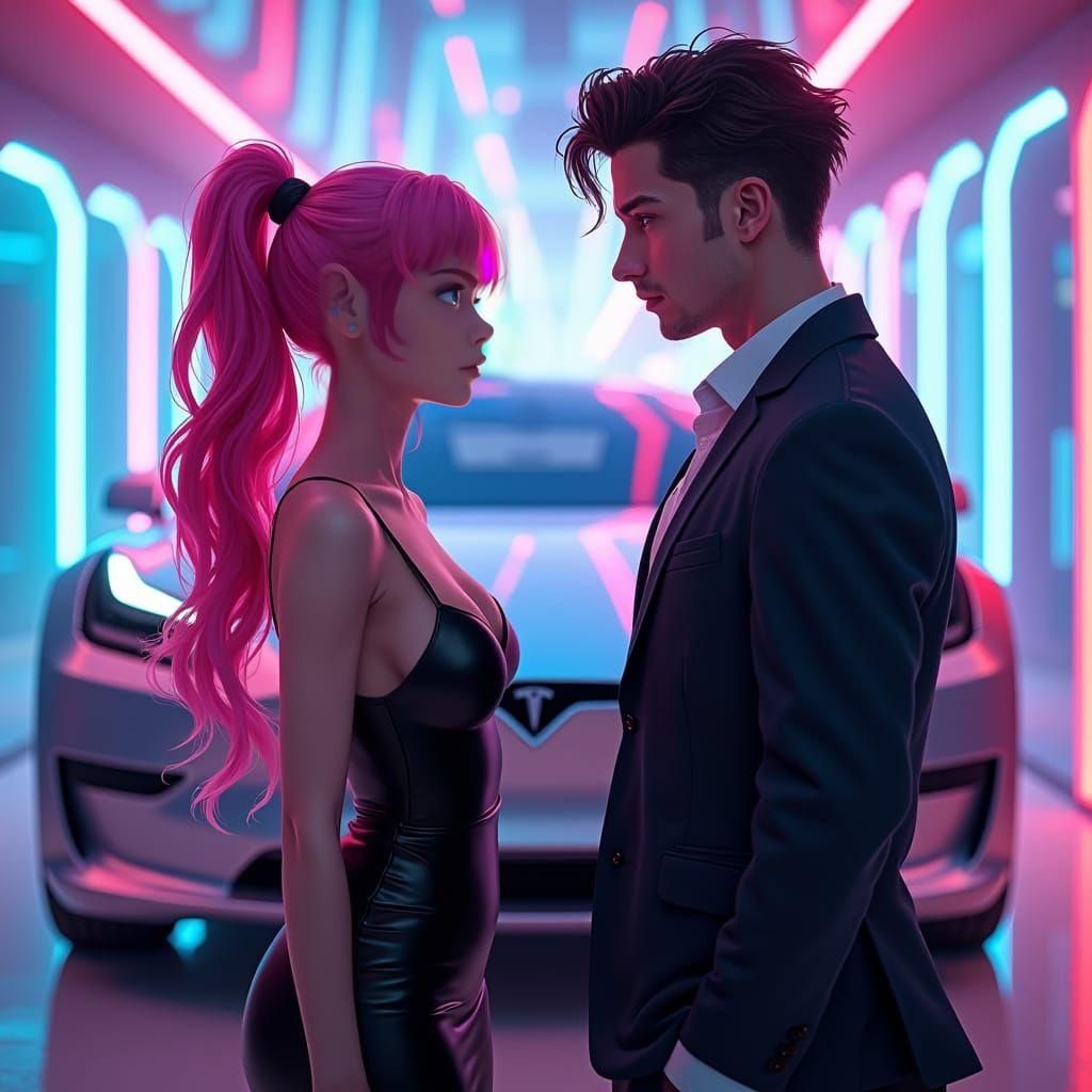 Anime Lady's Love at First Sight in Club