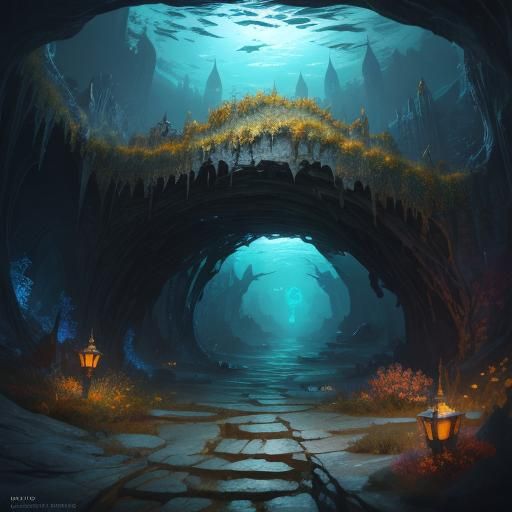 Labyrinthine Underwater Tunnel Concept Art