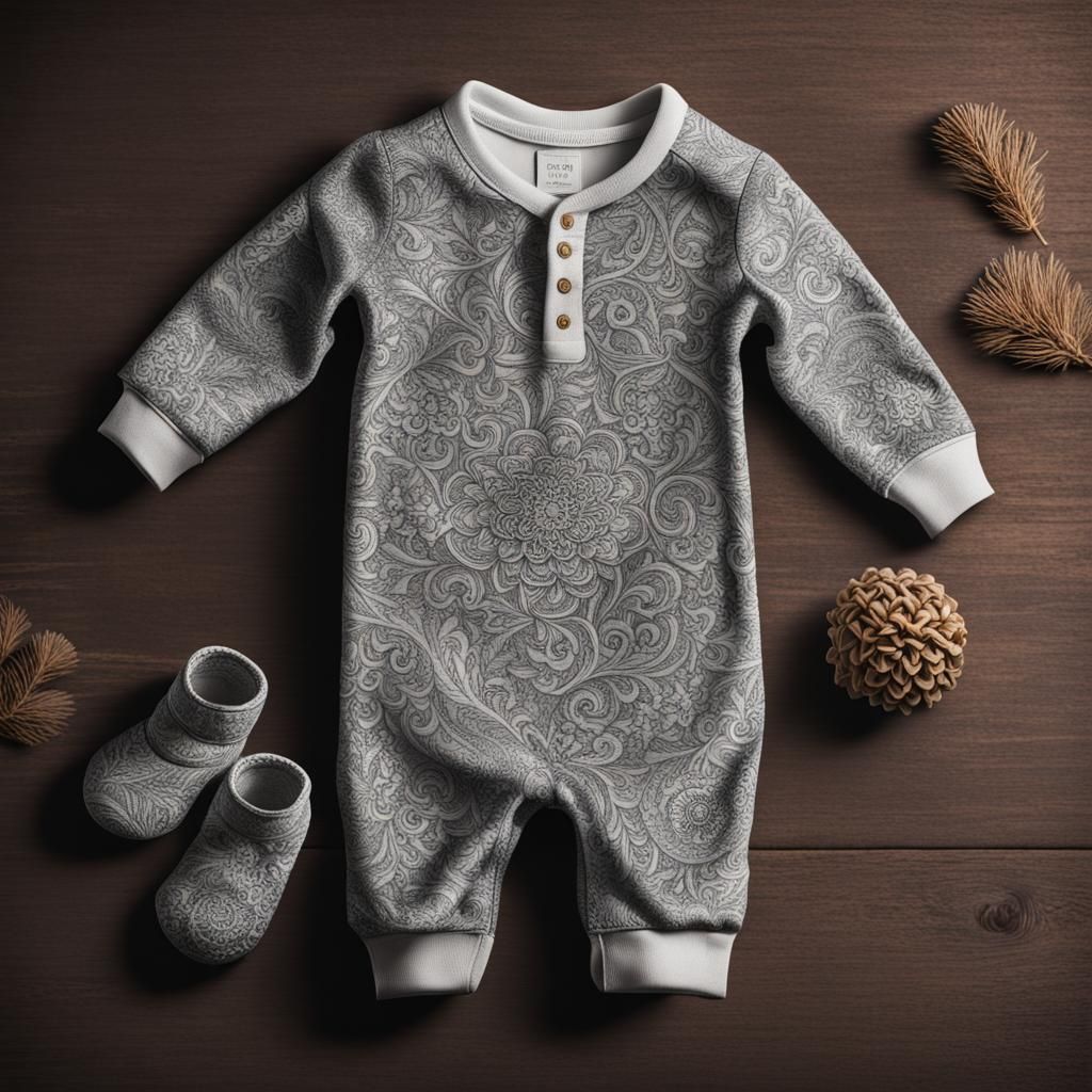 Hyperrealistic Onesie Flat Lay Mockup in HDR