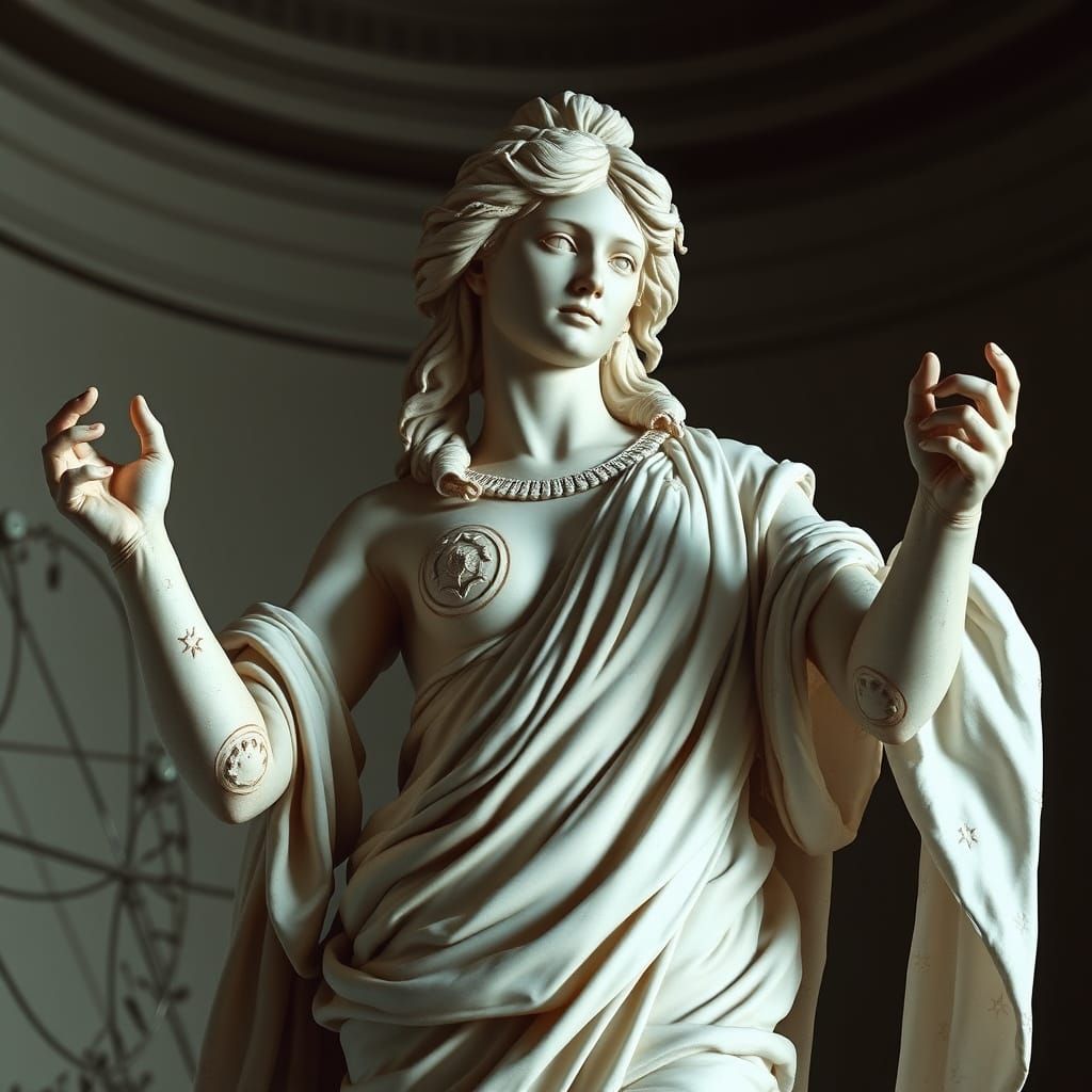 Hyperrealistic Venus de Milo Statue in Toga