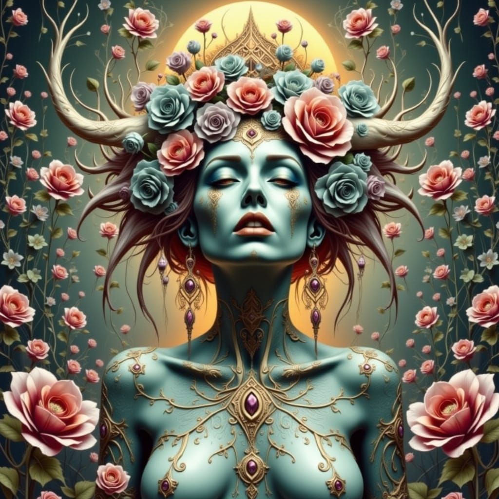 Elven Queen Zombie Double Exposure in Unreal Engine