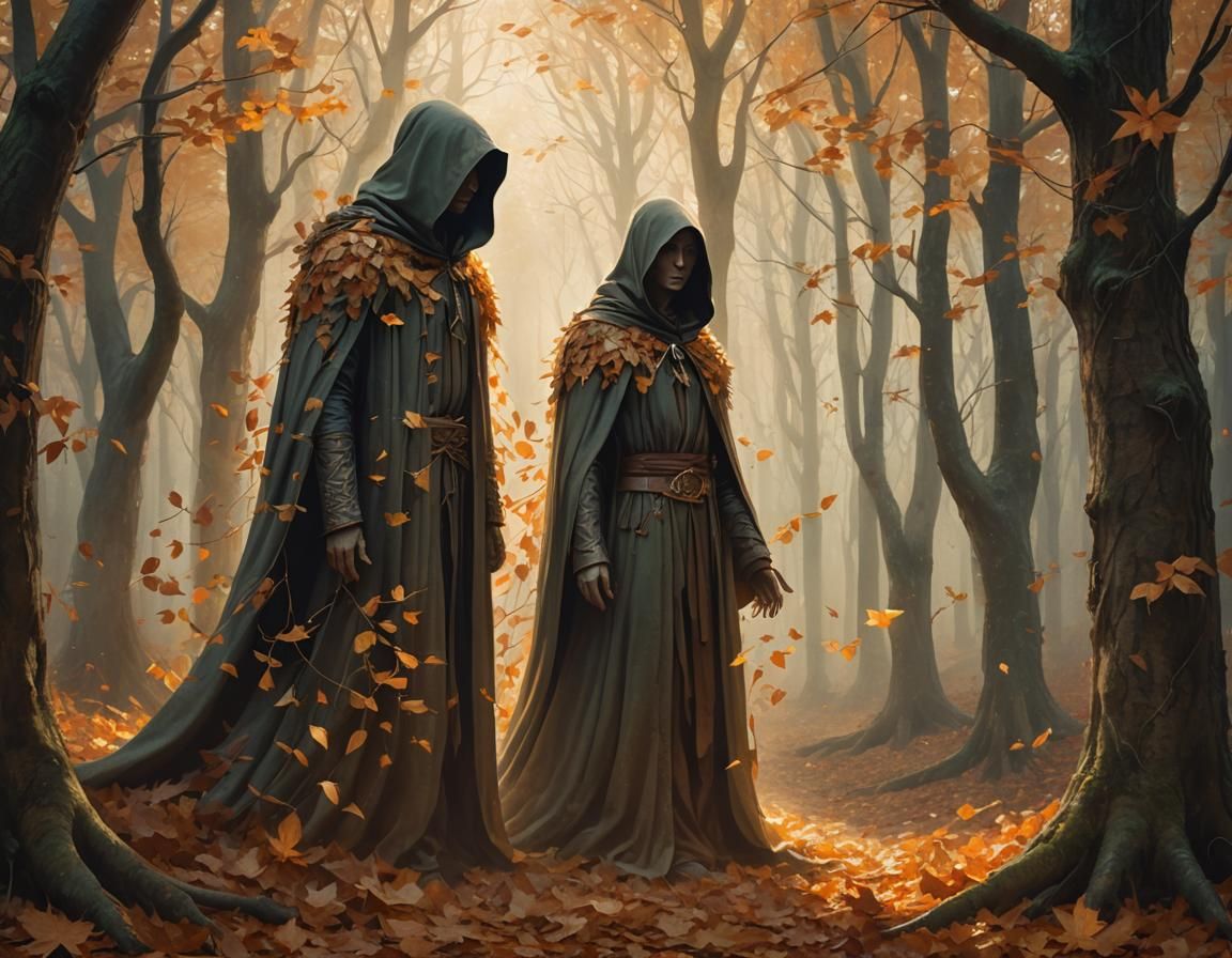 Autumnal Portal in Mystical Forest: Fantasy Art