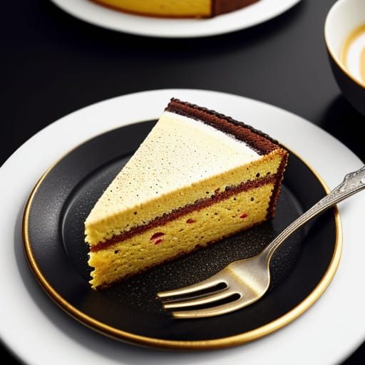 Hyperrealistic Cake Slice in Moody Lighting