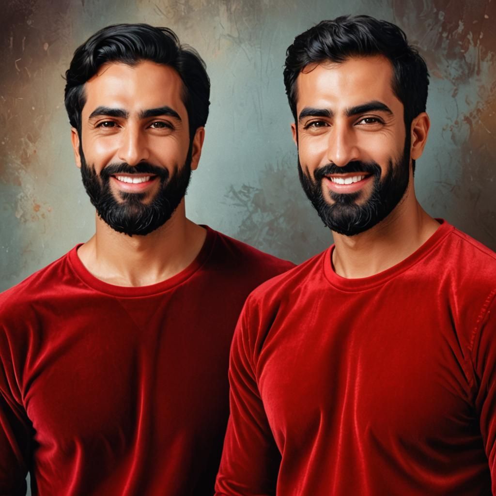Stunning Portrait of Smiling Iranian Men in Velvet