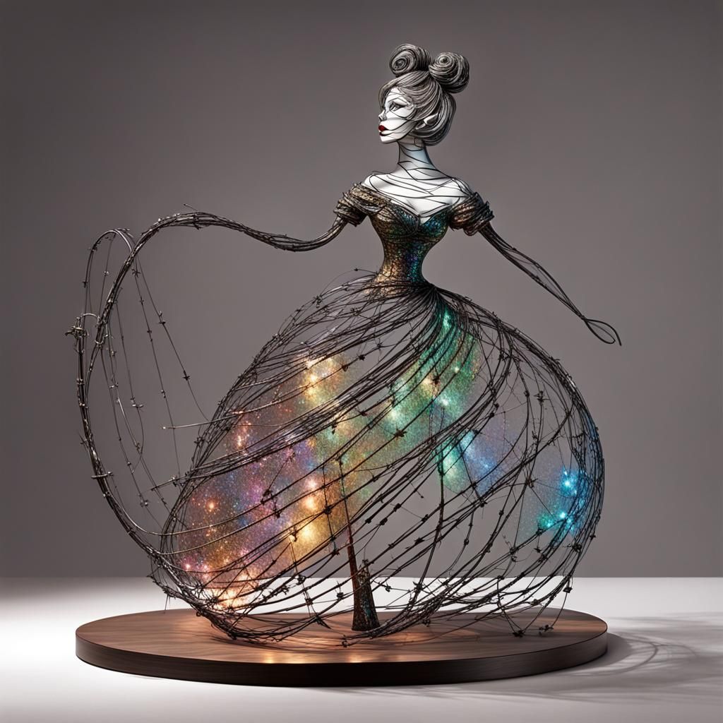 Iridescent Barbed Wire Cinderella Sculpture