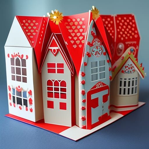 Origami Gingerbread House in Rococo Style