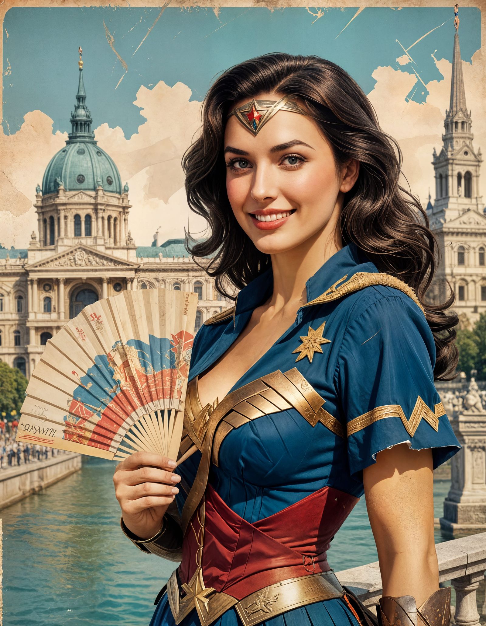 Wonder Woman's Hungarian Sojourn: A Vintage Travel Poster