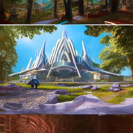 Eiffel Tower in Mystical Environment: Matte Painting