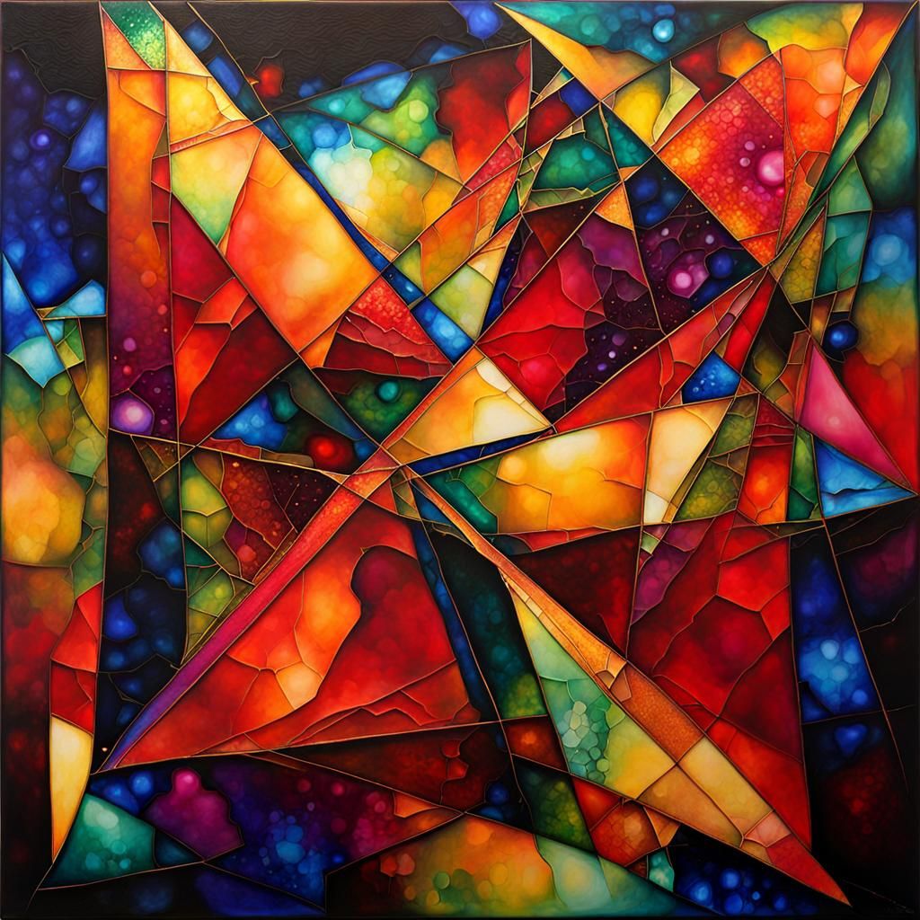 Middle-Aged Couple Falling in Love: Alcohol Ink Art