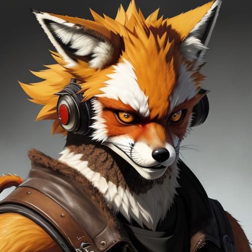 Person with Animal Mask in Anime Style Illustration