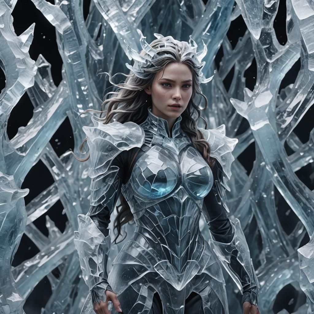 Ice Elemental Woman: Fantasy Concept Art