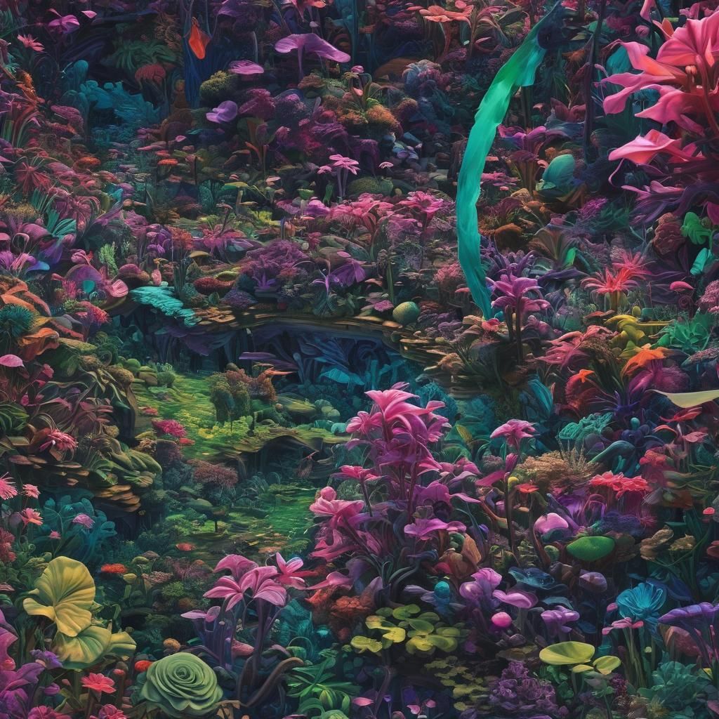 Surreal Misaligned Landscape in Psychedelic Colors