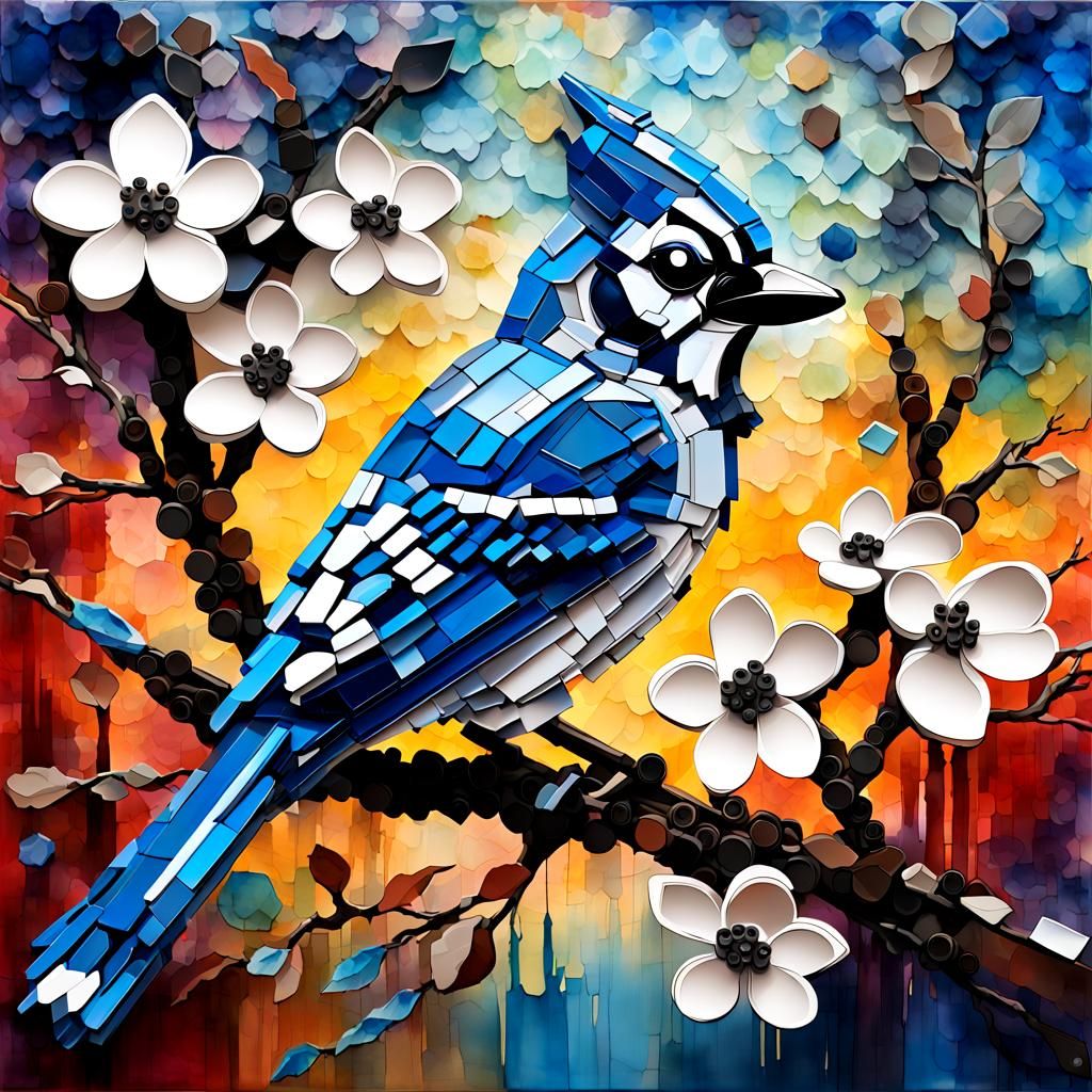 Lego Art Blue Jay in Dogwood Tree