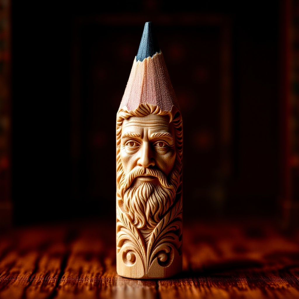 Abstract Art Created From Carved Pencil Texture