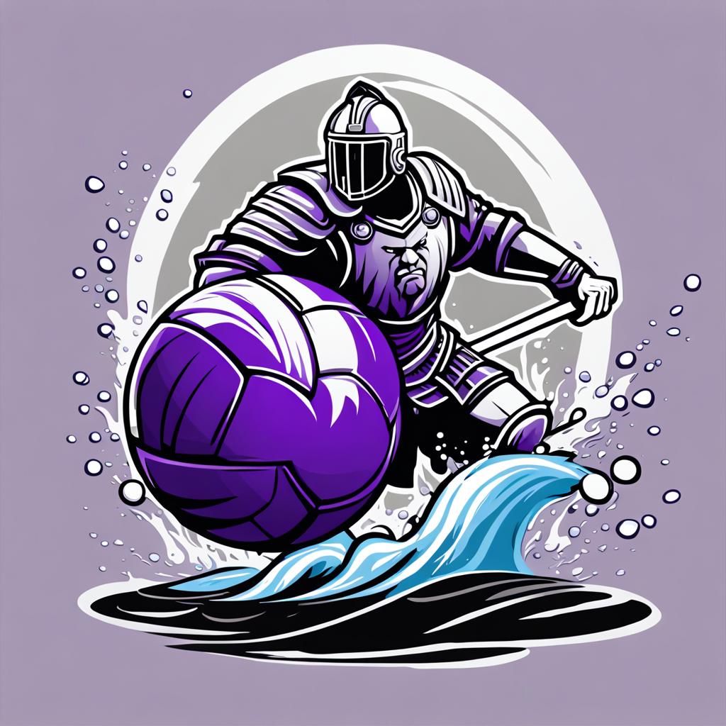Roman Warrior Water Polo Logo in Comic Book Style