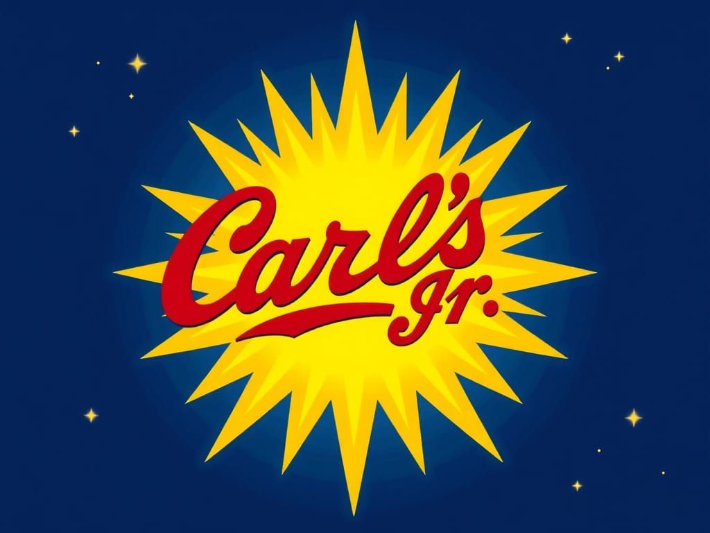 Golden Yellow Starburst with Retro-Futuristic Typography on...