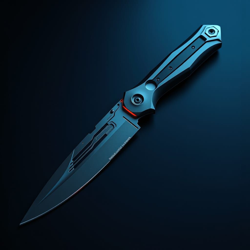 Sleek Futuristic Knife with Metallic Blade and Ergonomic Han...