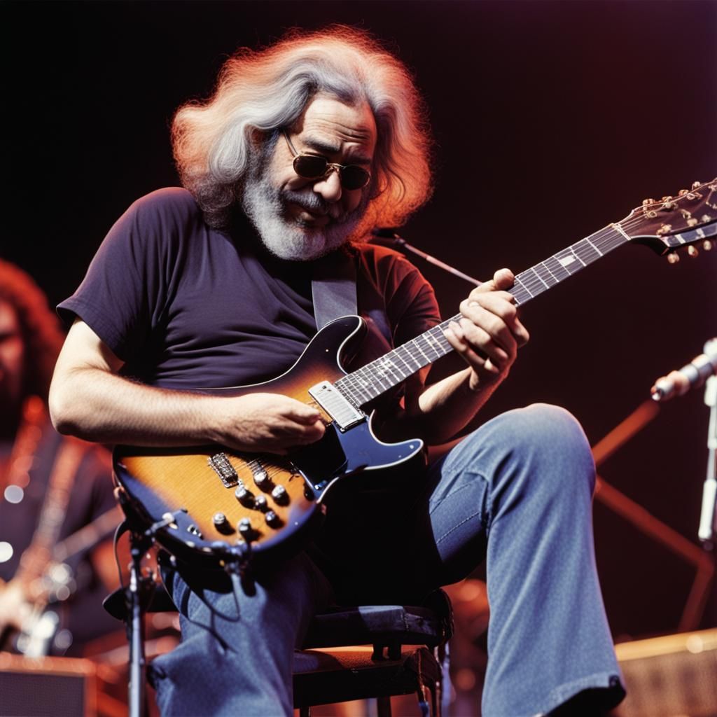 Jerry Garcia Guitar Performance on Stage
