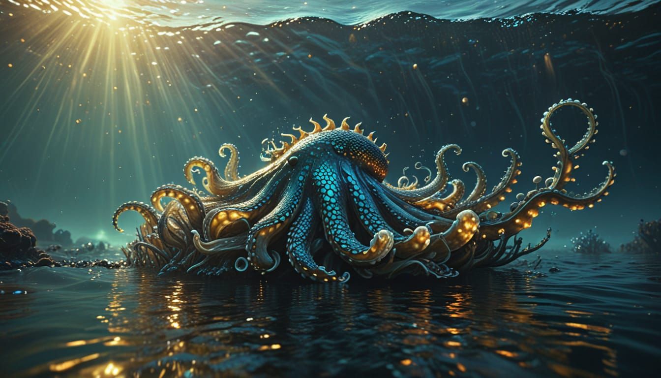 Iridescent Ocean Creature in Dreamscape Style