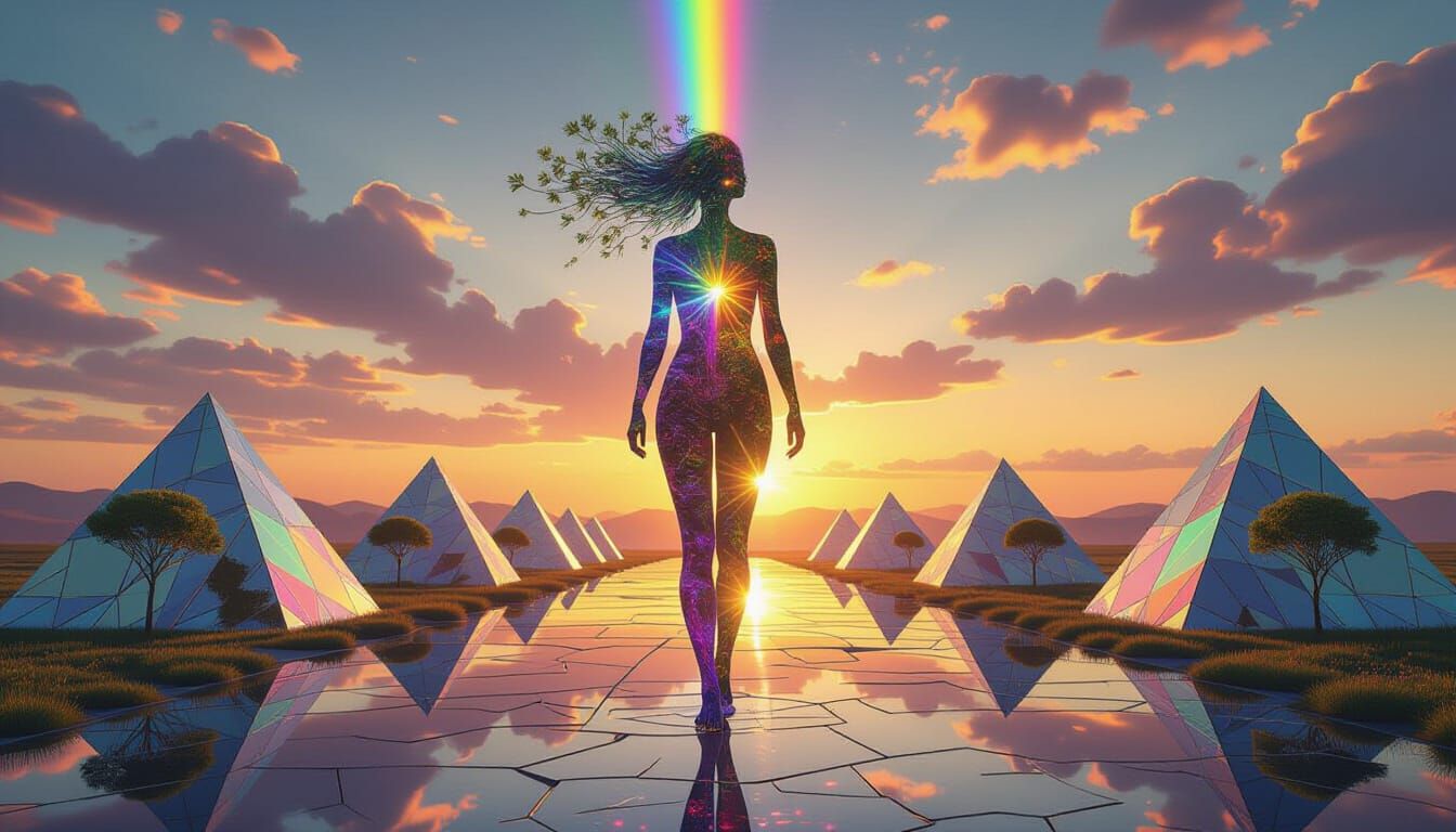 Prism Woman: A Hyperdetailed Living Ecosystem in 8k