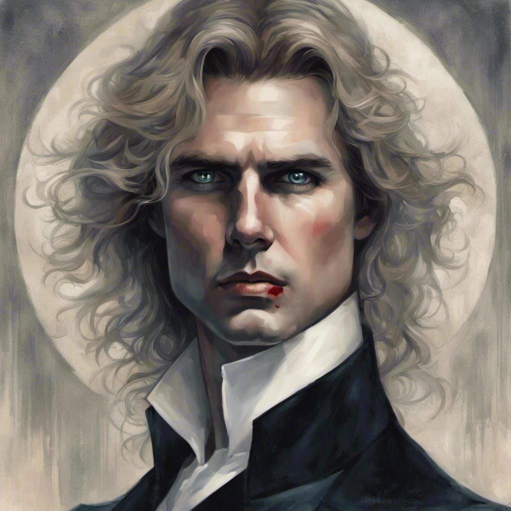 Dark Gothic Vampire in Red Splatter