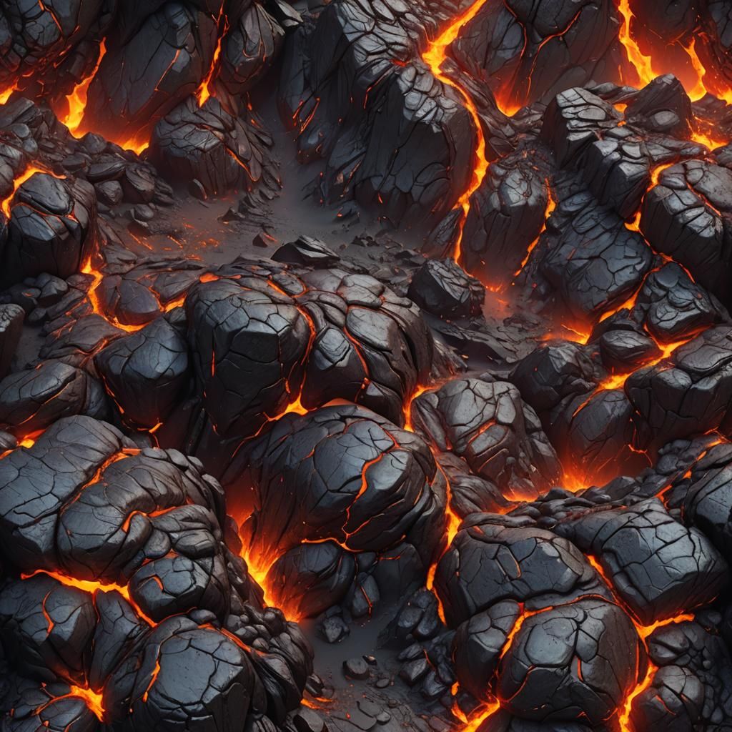 Detailed Matte Painting of Flowing Lava