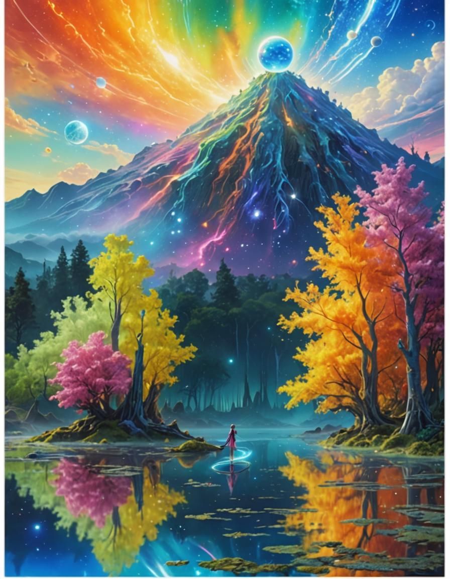 Cosmic Fairy on Distant Planet in Astral Illustration