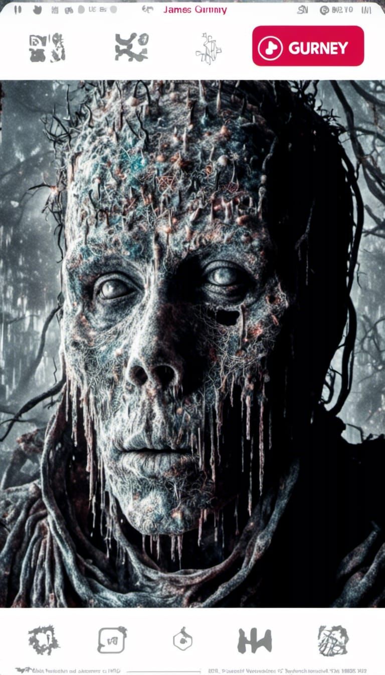 Ghostly Man with Runes: A Matte Painting