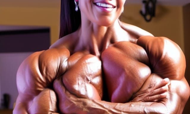 Muscular Female Bodybuilder with Ripped Physique
