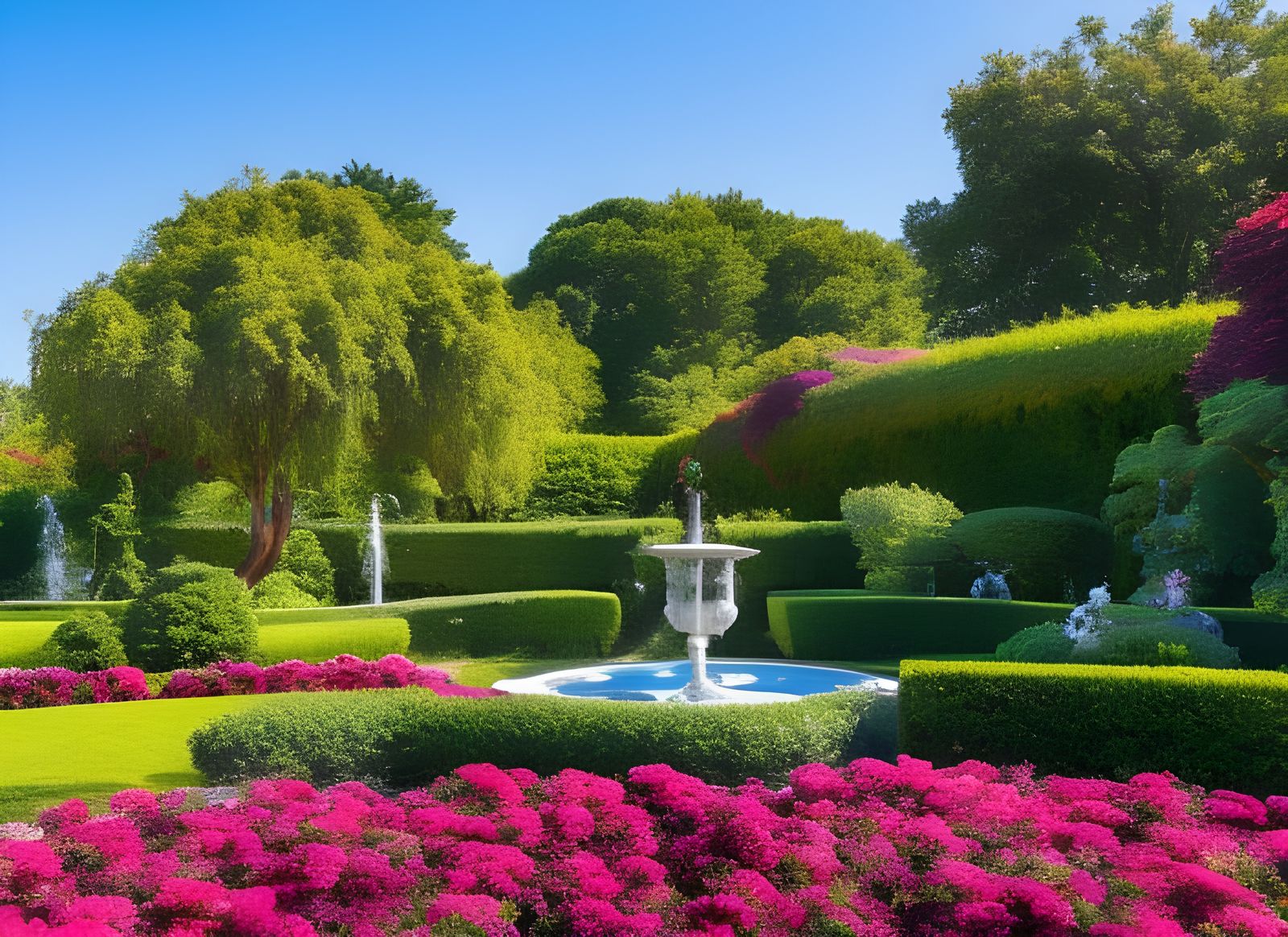 Rose garden in the castle park