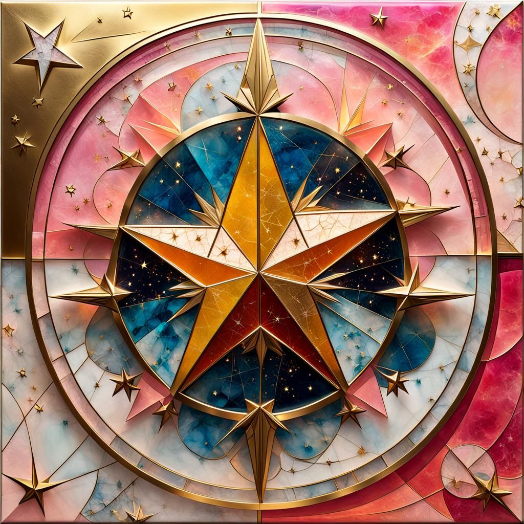 Abstract Art Deco Marble and Gold Photograph