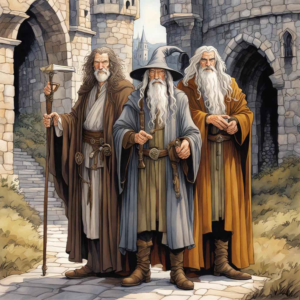 Gandalf, Raistlin and Elmister
