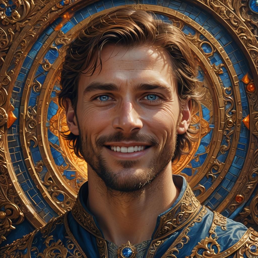 Handsome King Portrait in Digital Matte Painting Style