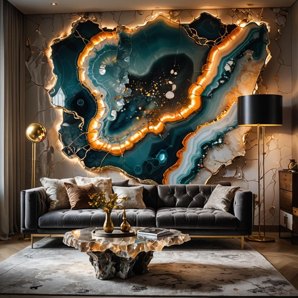 Agate Furniture in Modern Apartment with Dynamic Lighting