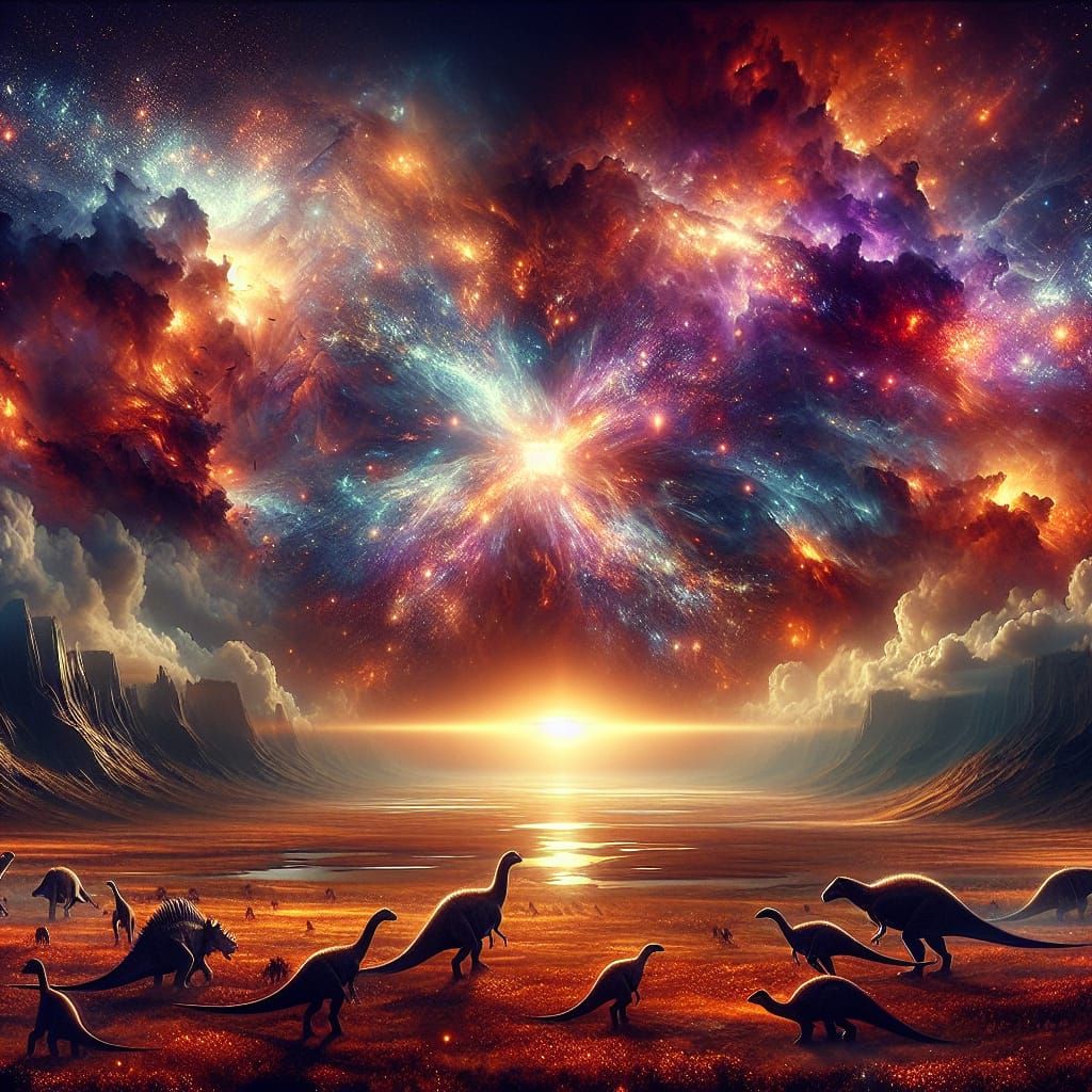 Big Bang with Dinosaurs: A Cinematic Digital Painting