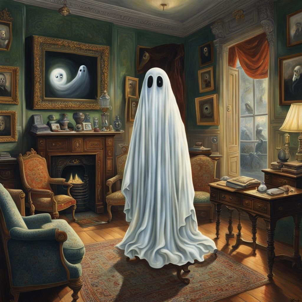Ghostly Sitting Room Seen Through Googly Eyes