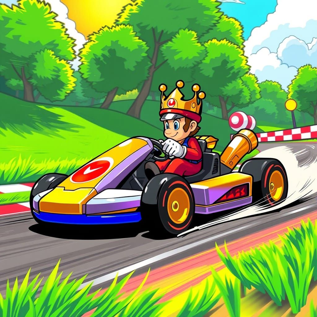 Regal Racing Kart Speeds Down Sun-Drenched Track