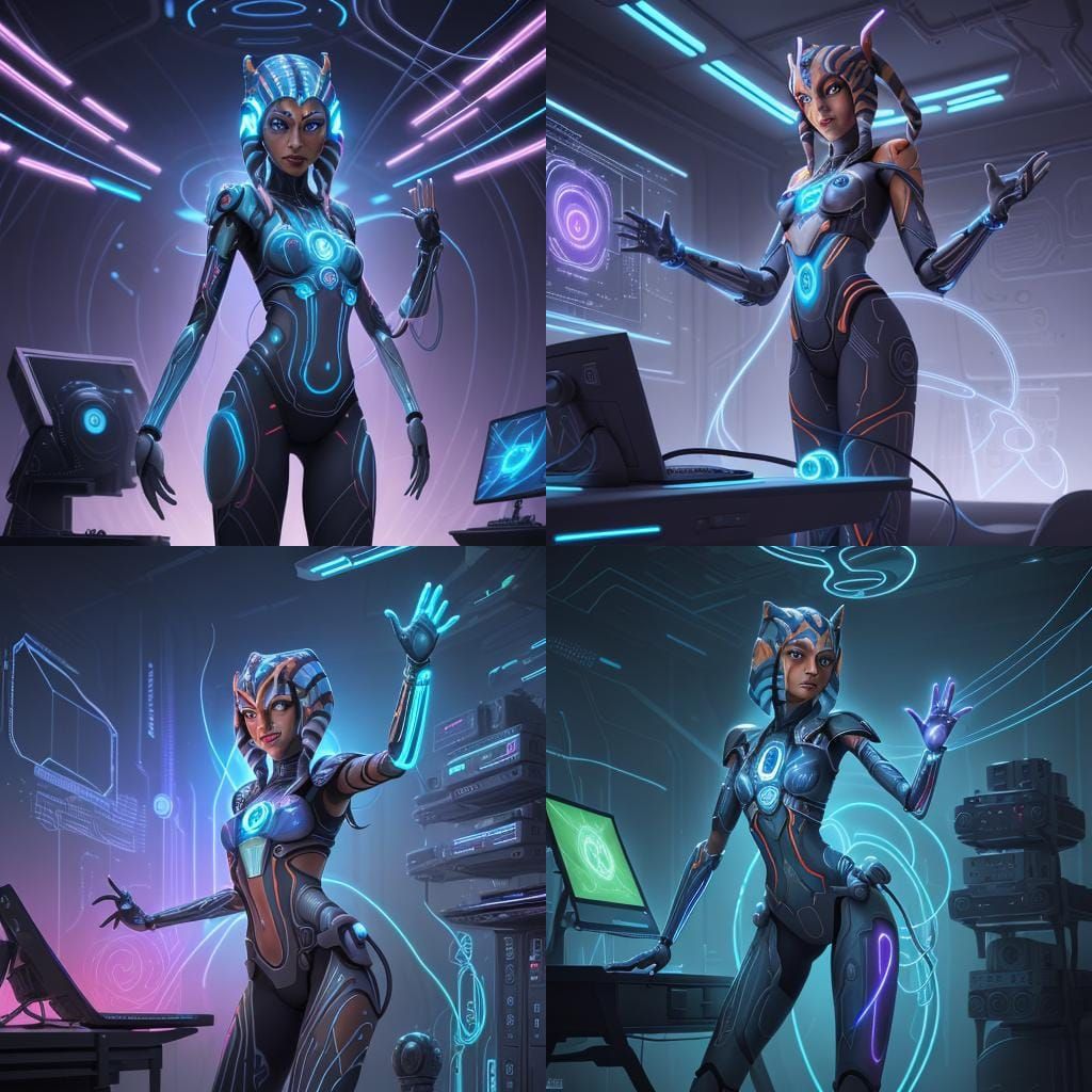 Ahsoka Tano with Cybernetic Tentacles, Holographic Illustrat...