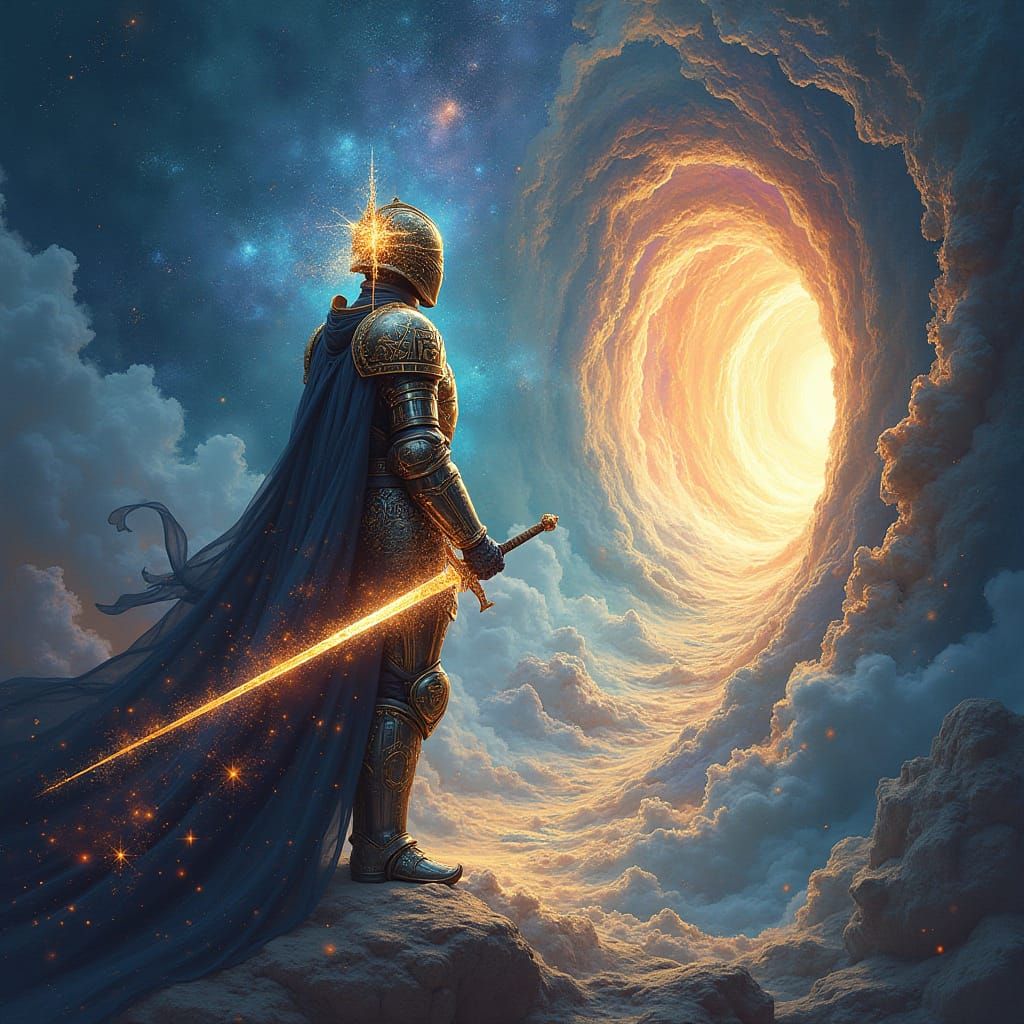 Cosmic Knight Guards the Portal to Another Dimension