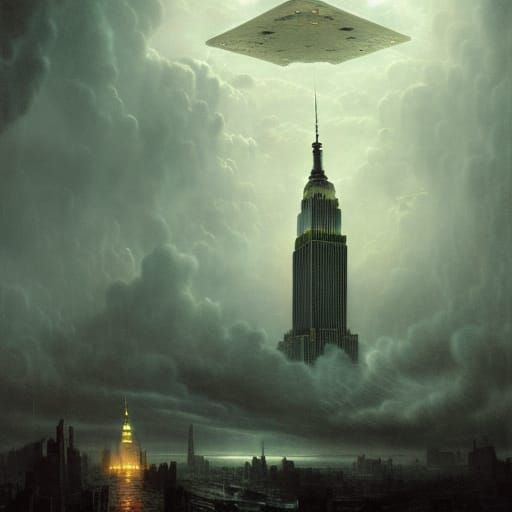 UFO Landing Near Empire State Building